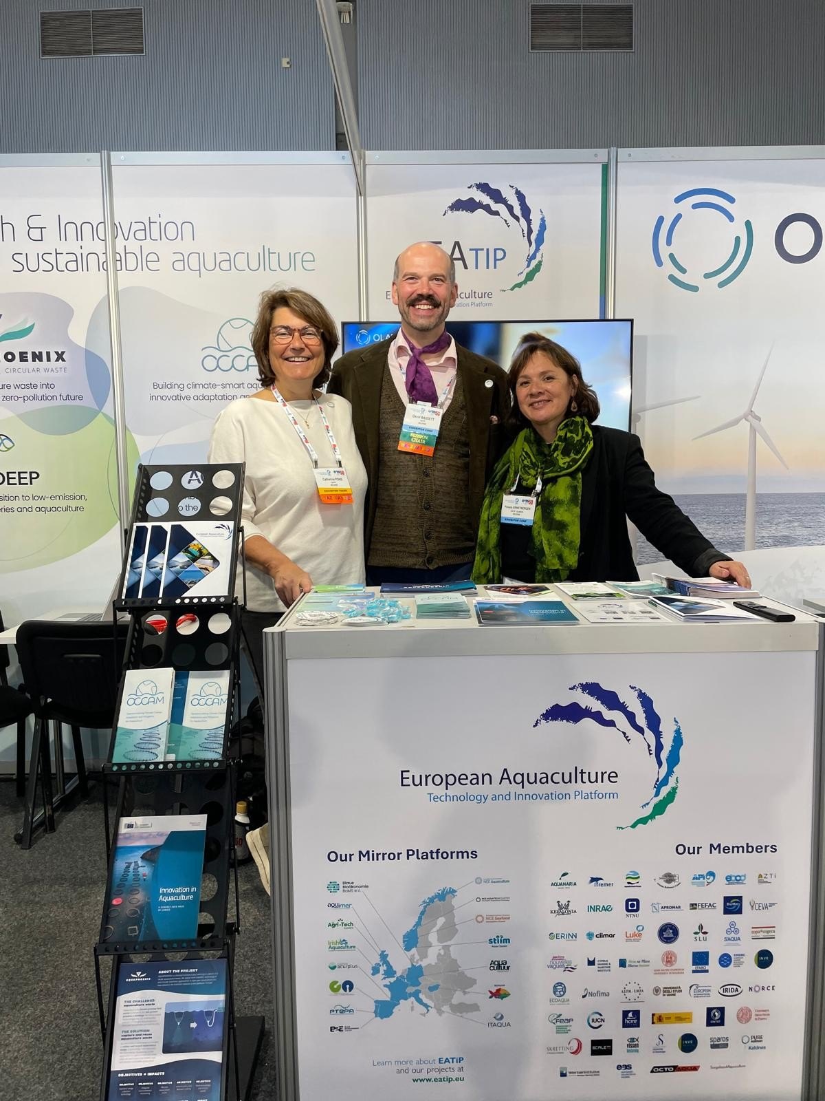 The EATiP team on booths 209 & 210 at Aquaculture Europe 2026